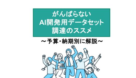 【無料】お役立ち資料：予算・納期別で解説 がんばらないAI開発用データセット調達のススメ